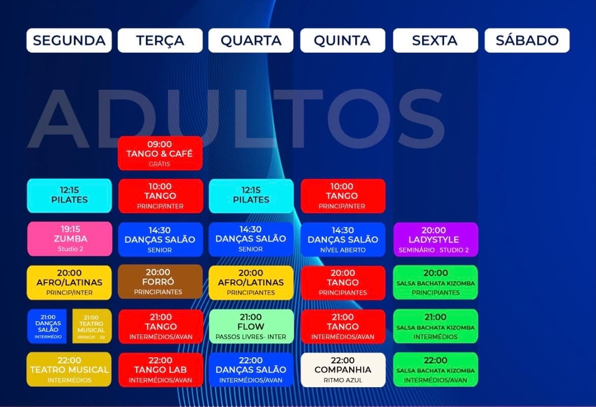 horario ritmo azul 2026-2027 - escola de dança - adultos